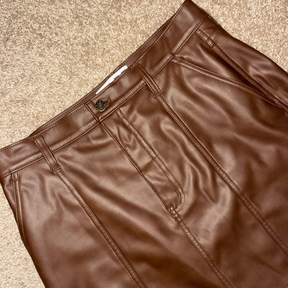Daze Brown Leather Skirt - Picture 2 of 3